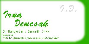 irma demcsak business card