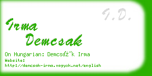 irma demcsak business card